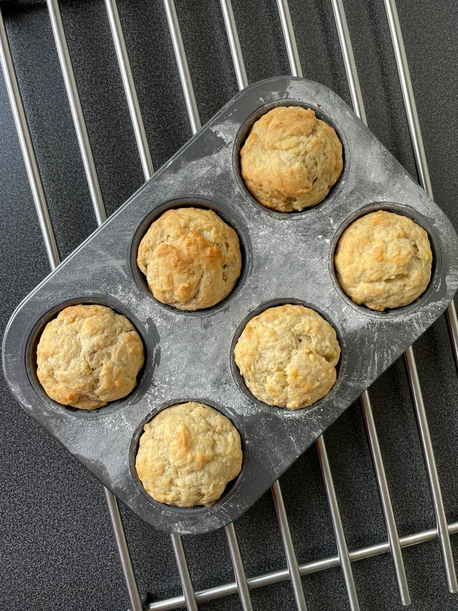 Bananmuffins uten egg og tilsatt sukker (6 stk) - Bilde 1