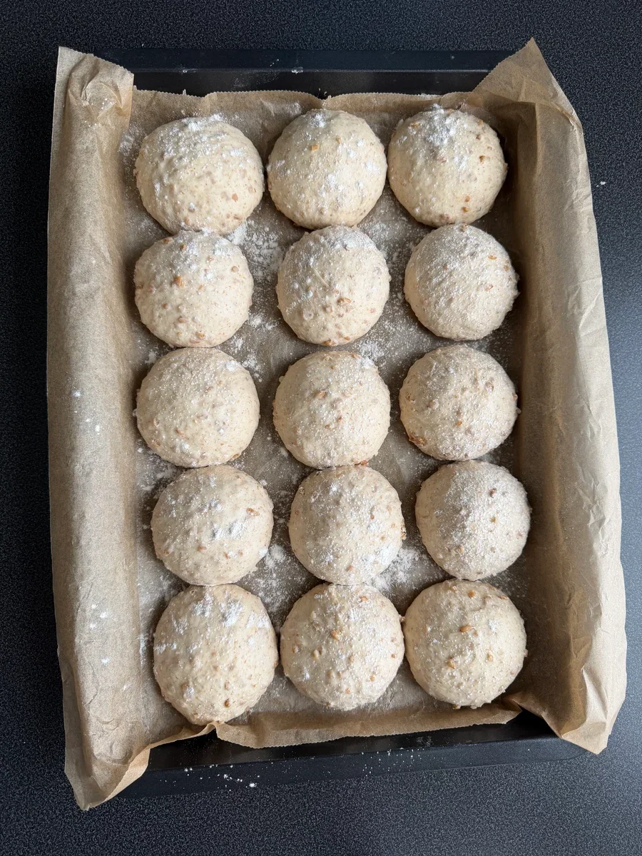 Wheat Gruel Buns in a Baking Tray - Images 1