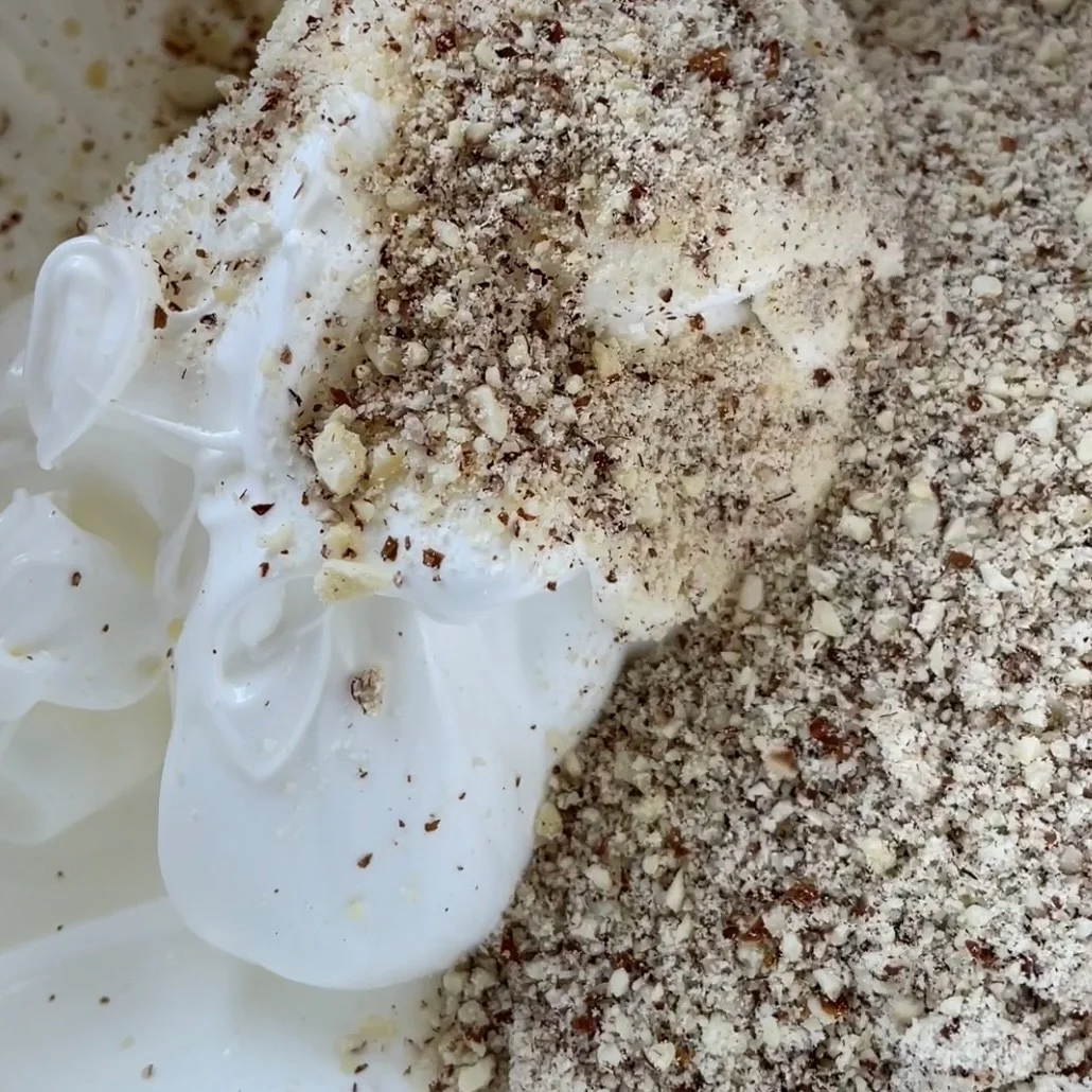 Almond Base with Chocolate Cream and Whipped Topping - Images 1