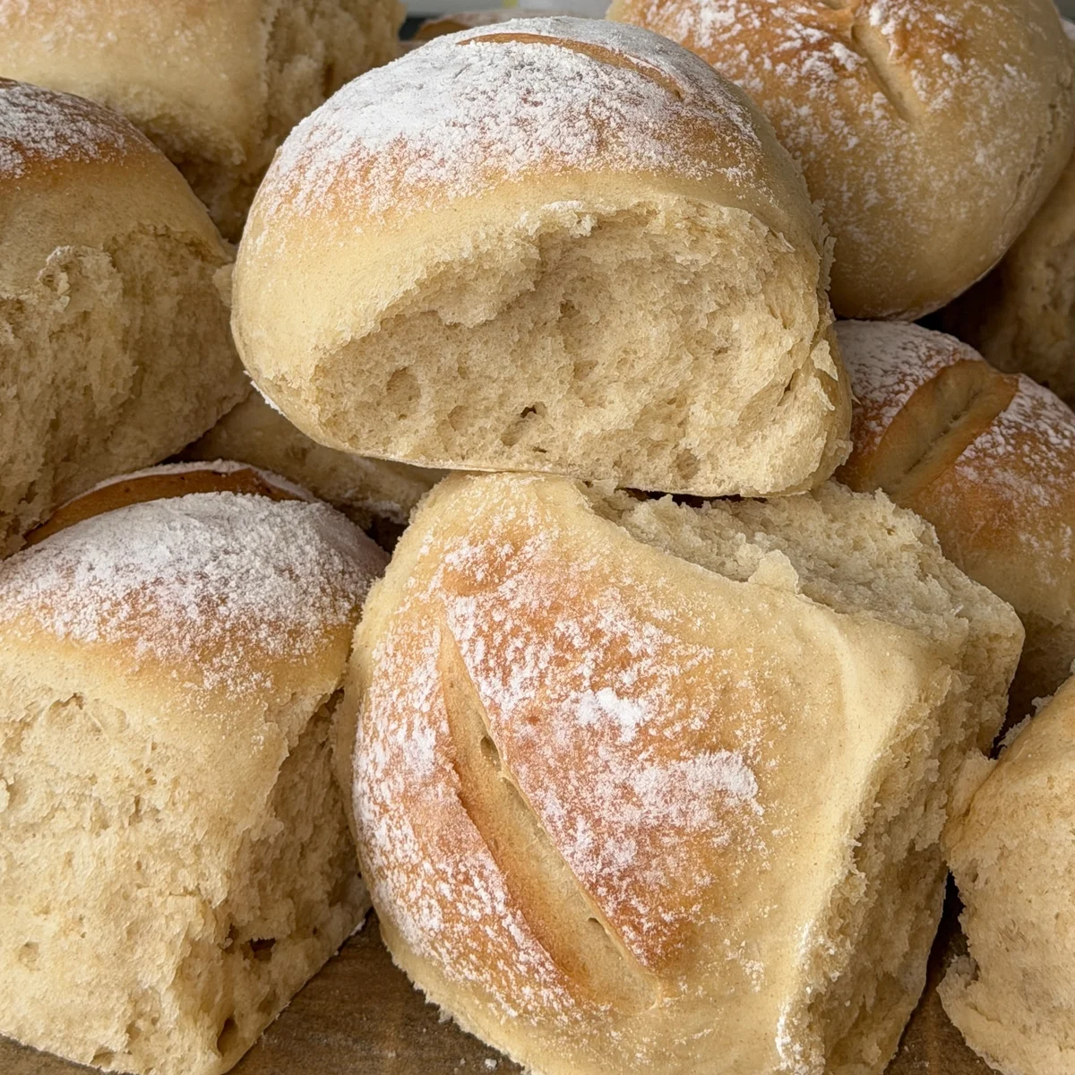 Myke rundstykker av fint speltmel i langpanne